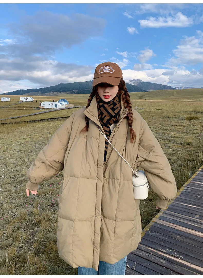 Jacket Coat Female Winter 2024 New Retro Versatile Long Plus Thick Cotton-Padded Clothes Loose Students Cotton Clothes - Image 7