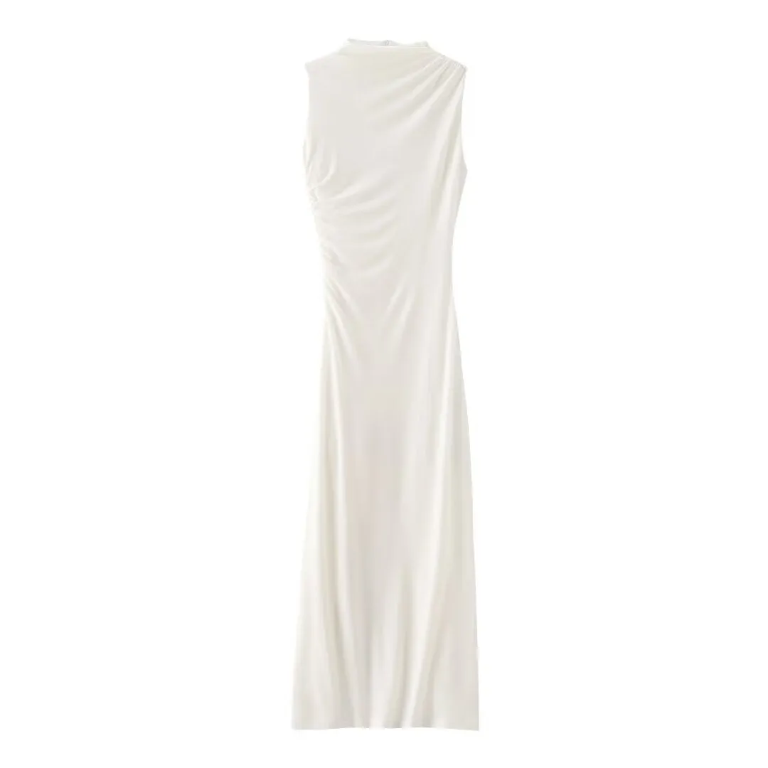 Znbbw New Pleated Trim Sleeveless Flute Dress 3152200
