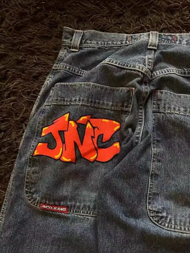 Znbbw Baggy Jeans Y2K Original Hip-Hop Vintage Pattern Jeans Street Men Rest - Image 15