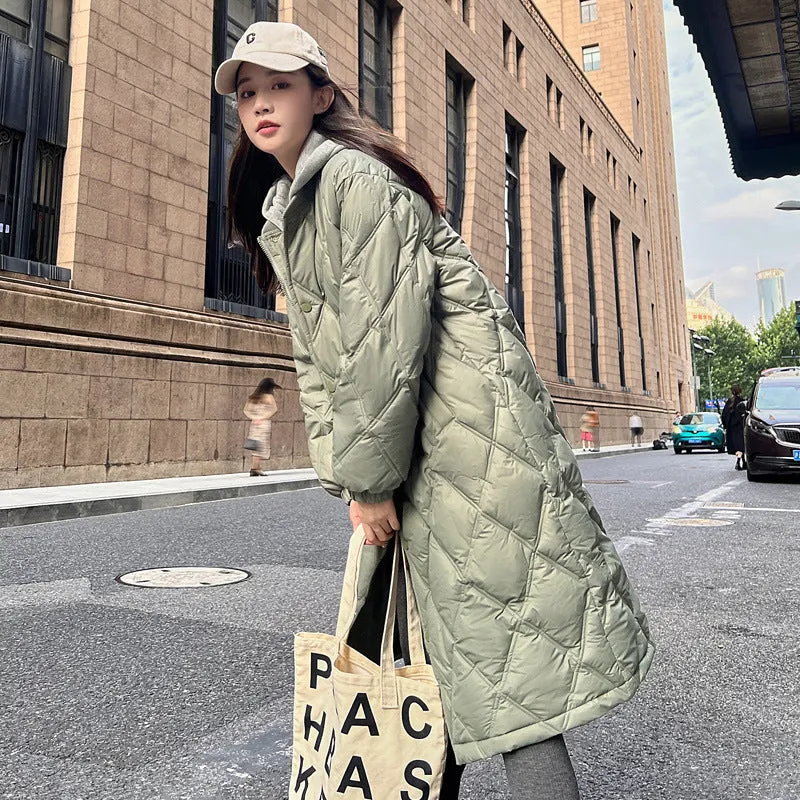 Cotton Clothes Female Long Winter 2024 New Knee Live Hat Oversize Port Wind Loose Down Cotton-Padded Jacket Tide - Image 5