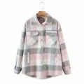 Znbbw Autumn Women's Wear Urban Leisure Woolen Plaid Shirt Jacket - Image 6