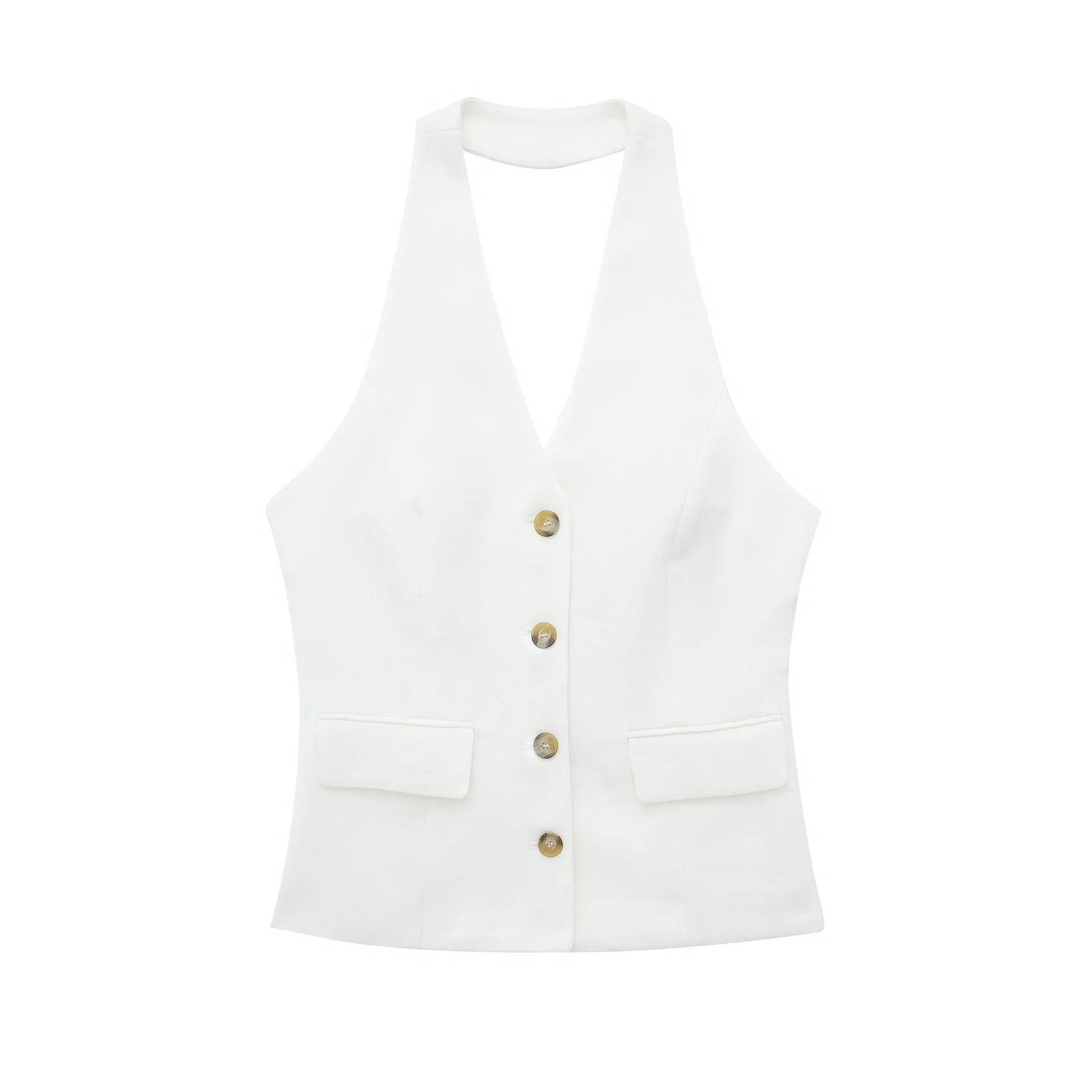 Znbbw Back Collar Vest 8364532 Pleated Wide Leg Trousers 8365532 Suit - Image 12