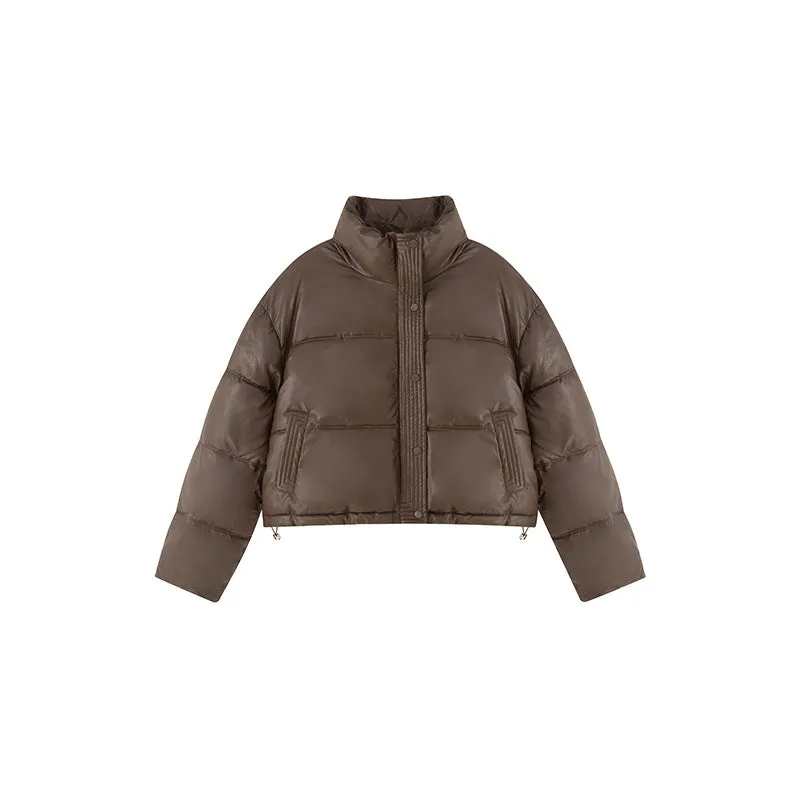 Wears Down Cotton Jacket Female 2024 New Short PU Leather Winter Coat Small Padded Clothes Padded Jacket Female - Image 3