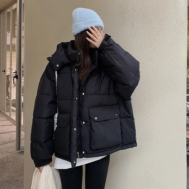 Year Popular Down Cotton Suit Female Winter Korean Version Hooded Overalls 2024 Ins Harbor Wind Thick Padded Coat Tide - Image 2