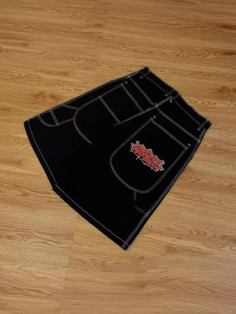 Znbbw Y2K Vintage Denim Shorts Men's Harajuku Punk High-Waisted Denim Shorts - Image 14