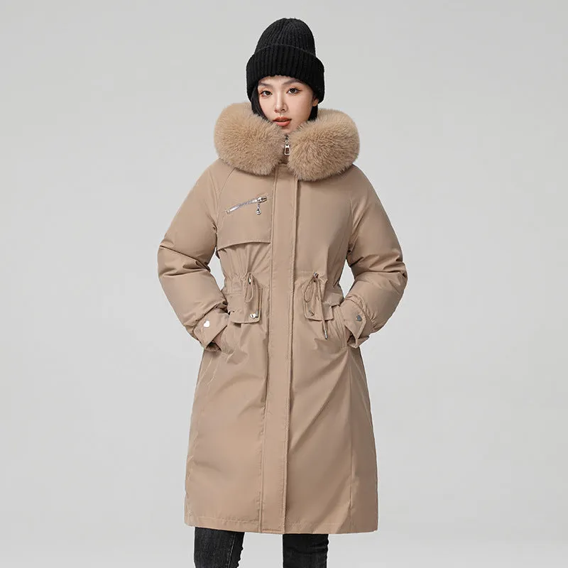 Inner Bile Pie To Overcome The Female 2024 New Winter Plus Velvet And Thick Warm Cotton-Padded Jacket Coat In The Long Cotton Clothes - Image 4