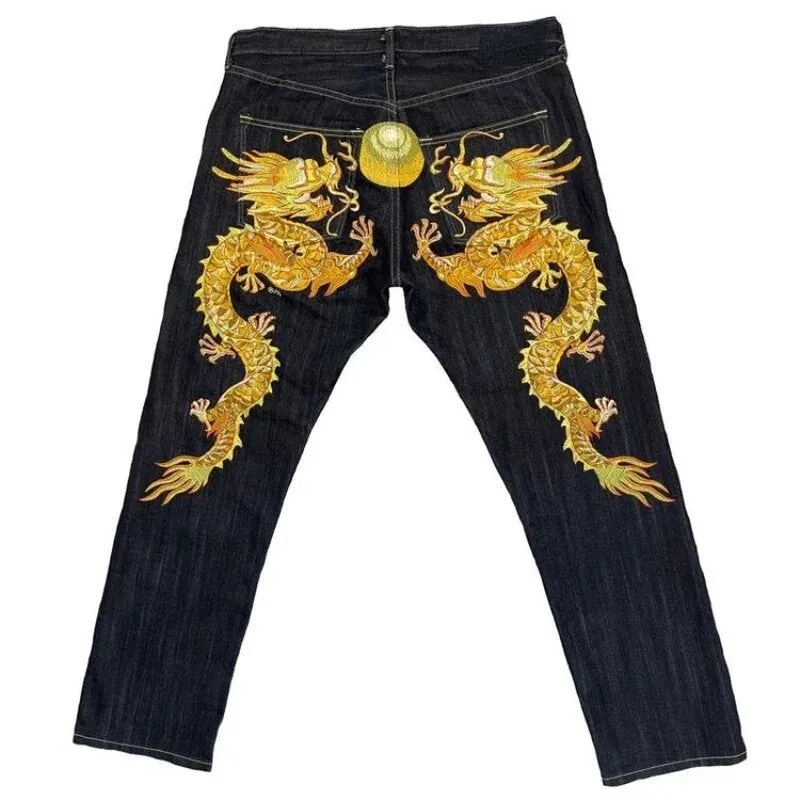 Znbbw High Street Jeans Male Personality Printed Hip Hop Fashion Clothing Straight Pants High Waist Y2K Jeans - Image 4