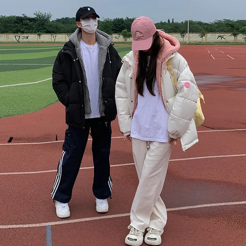 Huhu Cotton Clothes Female 2024 New Winter Thickened Bread Clothing Korean Gentle Wind Fake Two Cotton-Padded Coat - Image 2