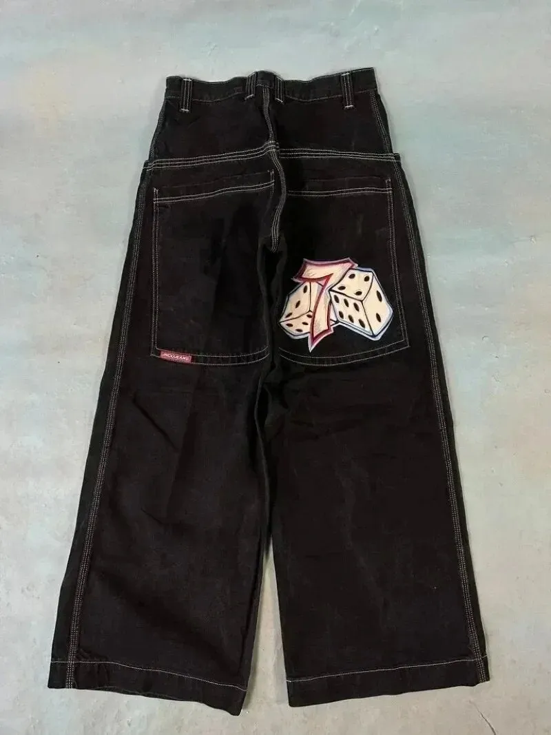 Znbbw Baggy Jeans Y2K Original Hip-Hop Vintage Pattern Jeans Street Men Rest - Image 10