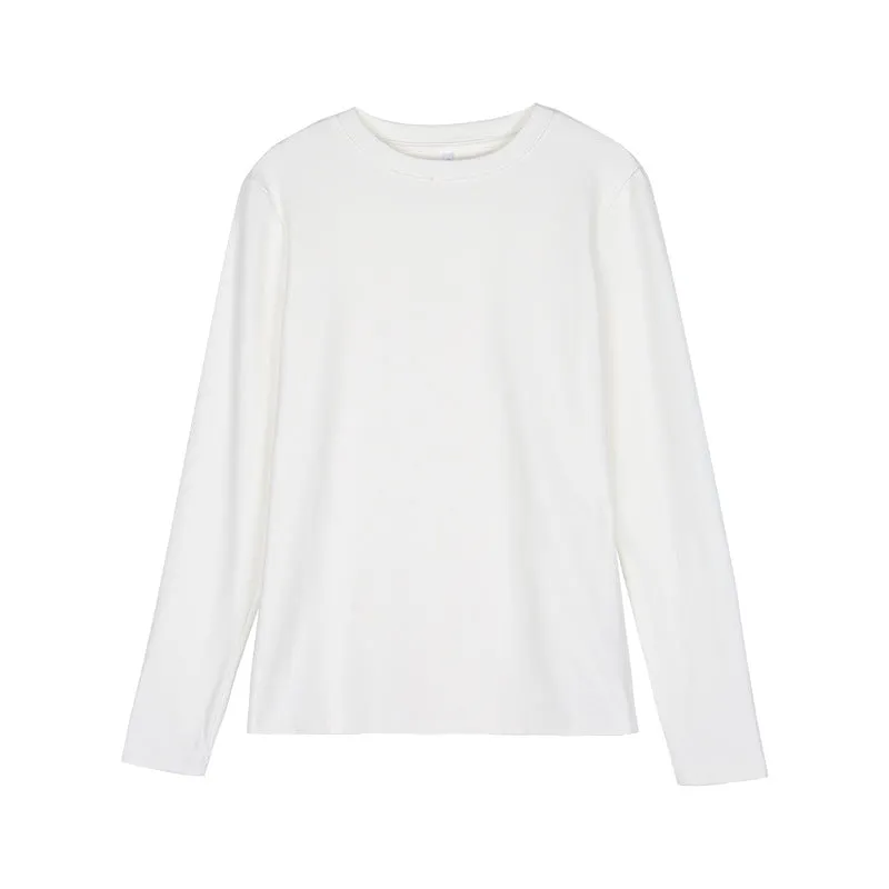 Znbbw Velvet Black Bottomed Shirt For Women To Wear A New Korean Version Of Foreign Style Round Collar Slim Long-Sleeved Sanded Wool Warm Blouse In Autumn And Winter - Image 6