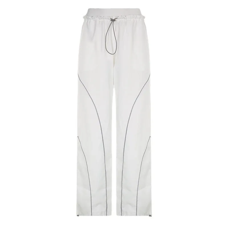 2025 Summer New Style Spice Girls Fashion, Energetic, High-Waisted Elastic Belt, Pull-Rope Sport Pants - Image 3