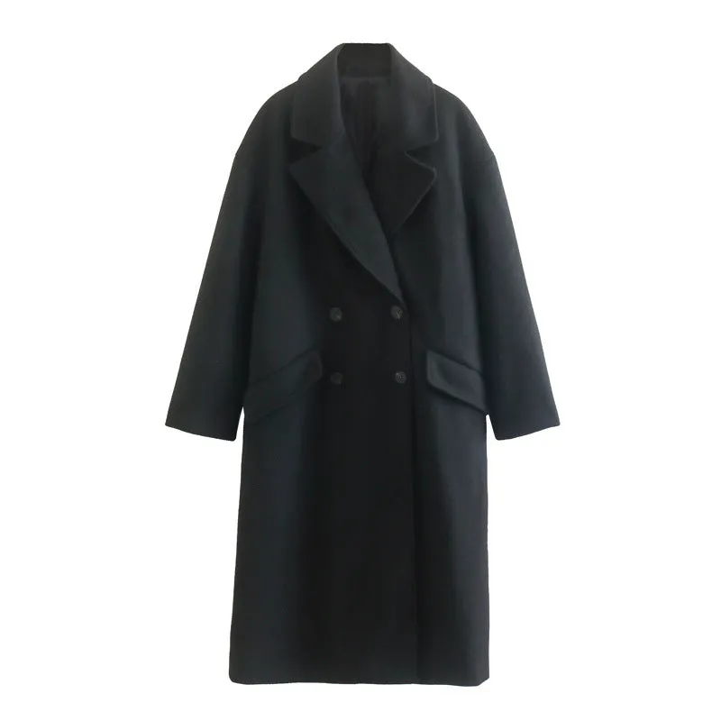 Znbbw And Winter New Casual Loose Double-Breasted Coat Coat - Image 3