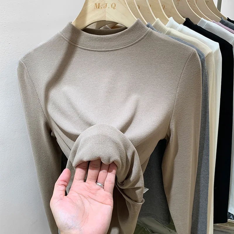 A Threaded Vertical Collar Sweater, A Skin-Friendly, Sanded, Bottomed Shirt, A New Style Of Foreign Style In Autumn And Winter, A Slim And Slim Blouse - Image 6