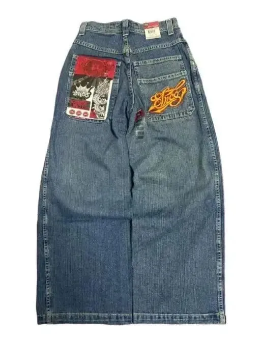 Znbbw Men's Jeans Y2K Bag Vintage JNCO High-Quality Pattern Hip-Hop Street Leisure Men Harajuku Wide Legs - Image 15