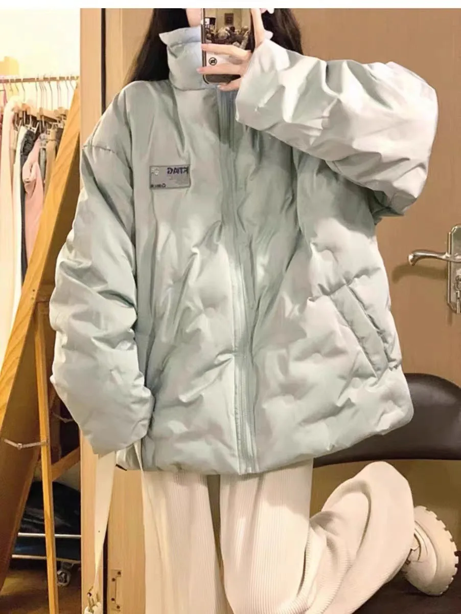 Cotton-Padded Jacket Female 2024 New Winter Korean Department Add Thick Cotton-Padded Jacket Small Oversize Cotton-Padded Coat Tide - Image 8