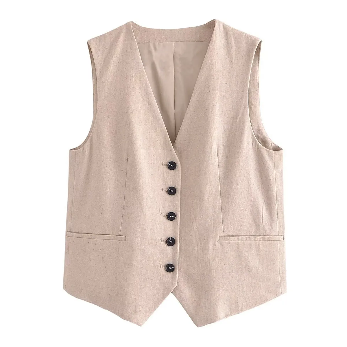Znbbw Autumn Style New Style Tooling Style Solid Color Slim Vest Shorts Leisure Suit - Image 8
