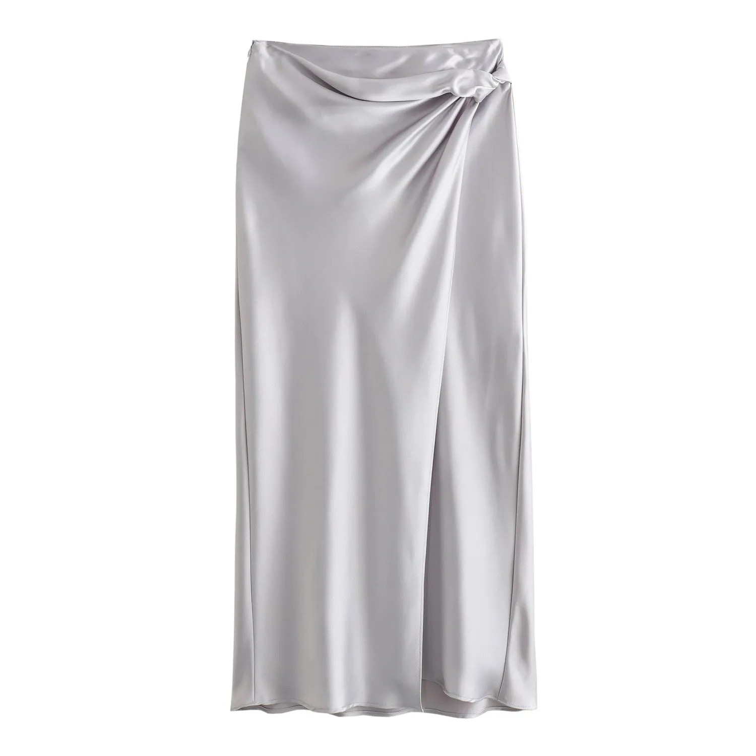 Znbbw Spring Satin Texture Blouse 2451305 Knot Flute Skirt 2448305