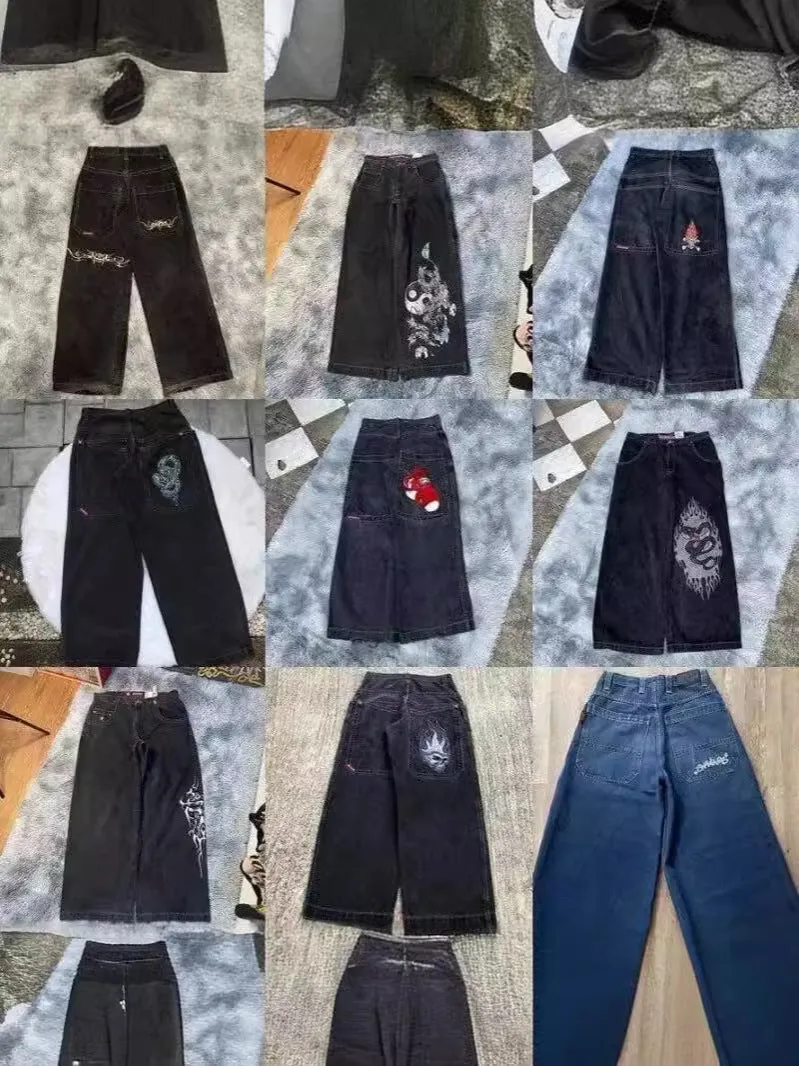 Znbbw Year's Popular Style JNCO Graphics Jeans Y2K Hip-Hop Loose Jeans For Men And Women Harajuku - Image 22