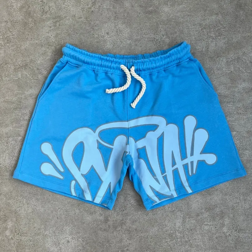 Znbbw Aesthetic High Street Hip-Hop Printed Letter Short-Sleeved T-Shirt Shorts Men's Summer Tide Brand Leisure Sports Suit - Image 5