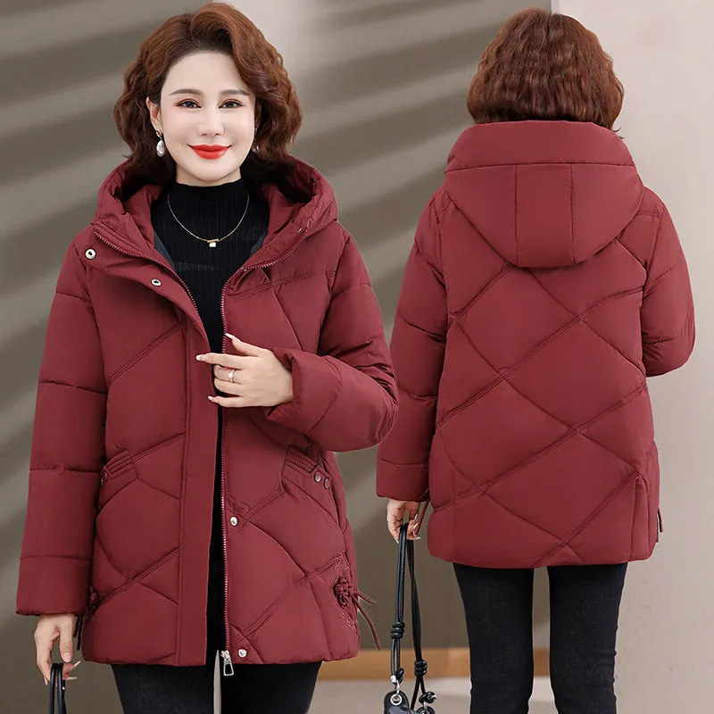 Winter Dress Down Cotton Clothes 2024 New Chinese Style Hooded Padded Jacket In The Elderly Autumn And Winter Coat Female - Image 2