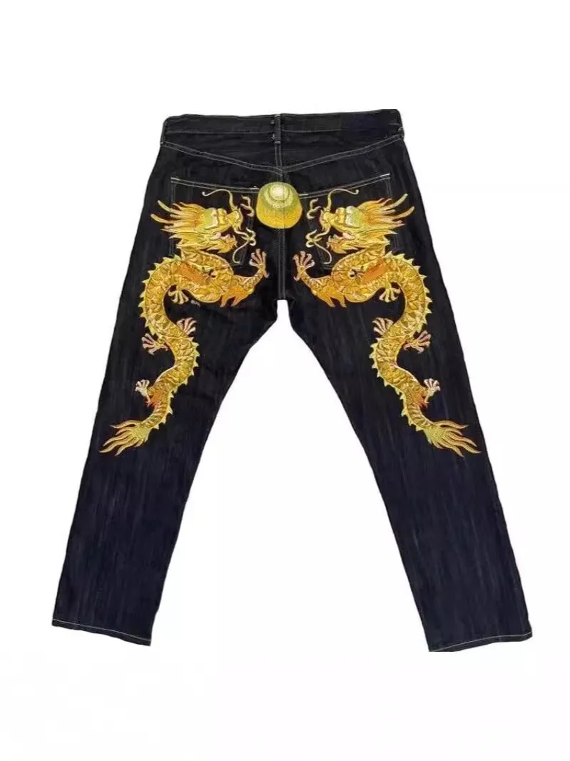 Znbbw High Street Jeans Male Personality Printed Hip Hop Fashion Clothing Straight Pants High Waist Y2K Jeans - Image 8