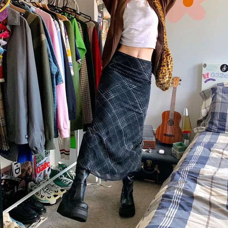 2025Ins Online Celebrity Romantic Holiday Style Double Plaid Long Skirt Shows The Trend Of Slimming - Image 4