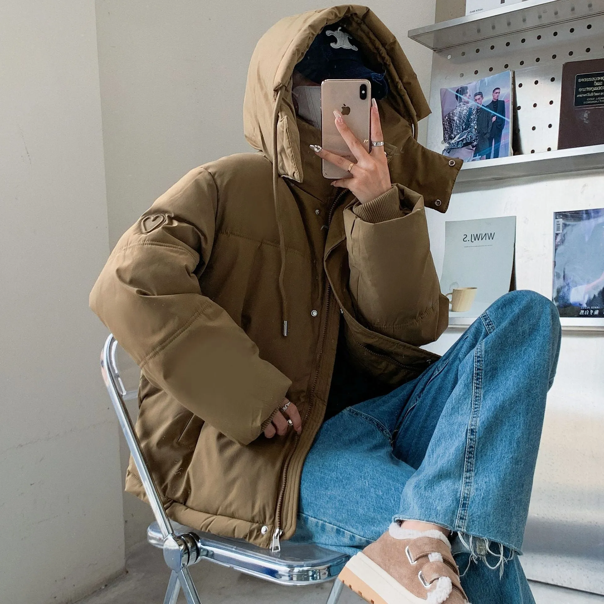 Cotton-Padded Jacket Women 2024 New Style Cotton-Padded Jacket Coat Winter Korean Version Of Loose Bread Clothes Small Cotton-Padded Clothes Thickened - Image 5