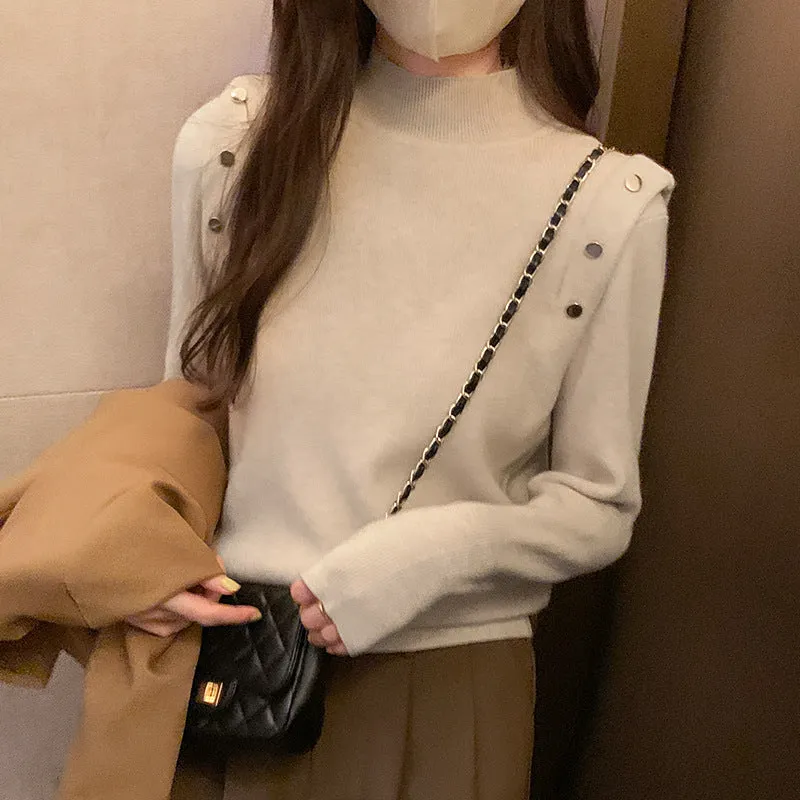 Znbbw Sweater Women's Bottom Sweater Autumn And Winter New Fashionable And Fashionable Black Sweater With Warm And Slim Body - Image 7