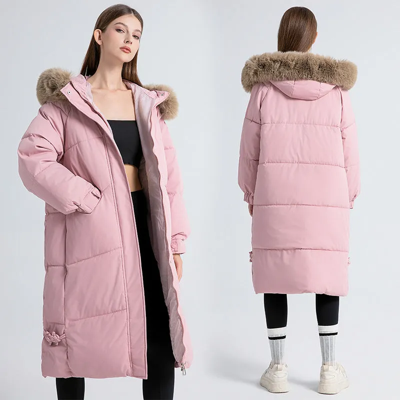 Cotton-Padded Jacket Female Long Over The Knee In 2024 New Winter Hot Style Thick Students Bread Clothes Cotton-Padded Jacket - Image 5