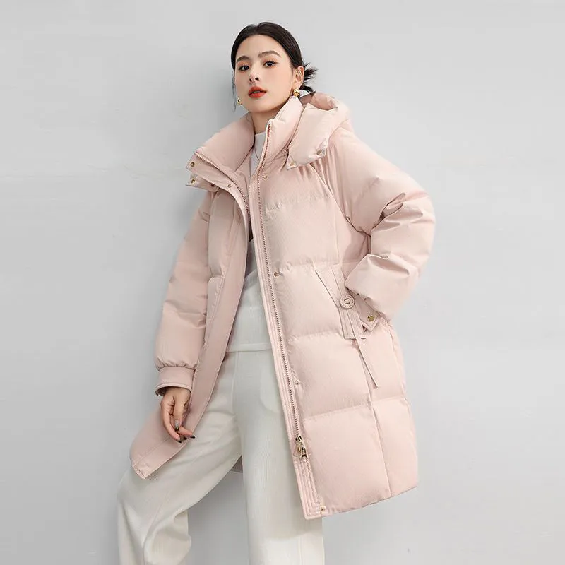 Style Pink Big Brand Cotton-Padded Clothes Female Winter 2024 New Long High-End Super Good-Looking Thick Warm Coat - Image 5