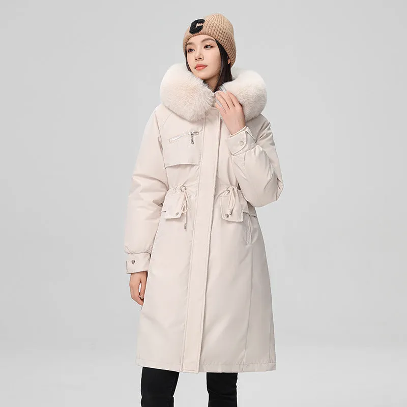 Inner Bile Pie To Overcome The Female 2024 New Winter Plus Velvet And Thick Warm Cotton-Padded Jacket Coat In The Long Cotton Clothes - Image 3