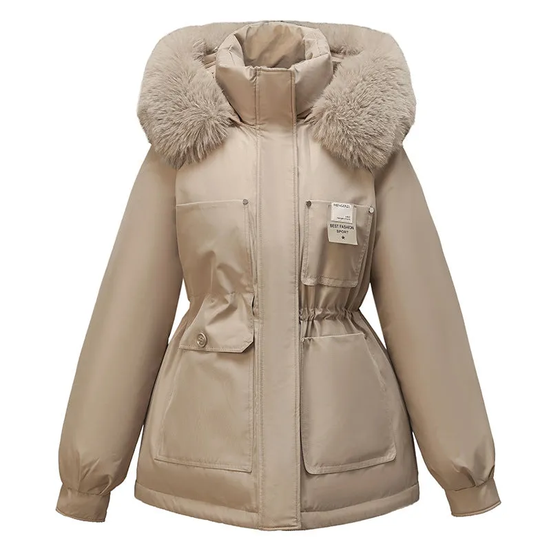 To Overcome The Female Winter 2024 New Add Velvet Add Thick Cotton-Padded Clothes Korean Version Loose Cotton-Padded Jacket Close Waist Down Cotton Jacket Coat - Image 3