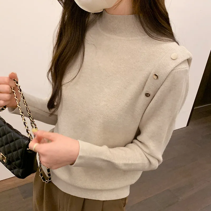 Znbbw Sweater Women's Bottom Sweater Autumn And Winter New Fashionable And Fashionable Black Sweater With Warm And Slim Body - Image 4