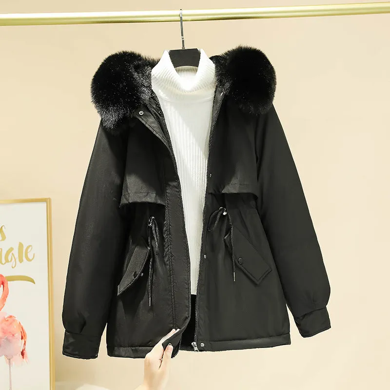 To Overcome The Female 2024 New Add Velvet Add Thick Cotton-Padded Jacket Winter Wear Korean Version Small Down Cotton-Padded Jacket Coat Season - Image 3
