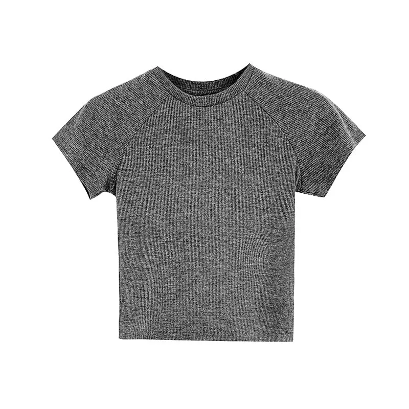 Retro Spice Girl Shoulder Short-Sleeved T-Shirt A New Summer Style Short Blouse With Solid Color And Slim Figure - Image 5