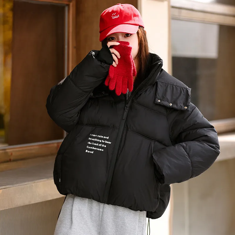 Goods Short Cotton-Padded Clothes Female 2024 New Winter Thickened Hood High-End Foreign Style Advanced Sense Super Good-Looking Coat - Image 4