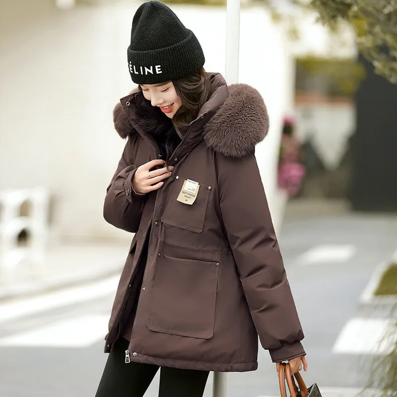 Winter New Parker Cotton Clothes Female Long Korean Version Loose Fashion Cotton-Padded Clothes Waist Show Thin Cotton-Padded Jacket Coat - Image 2