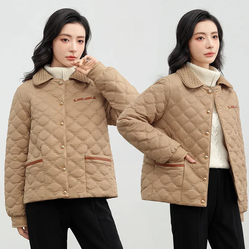 Fragrant Wind Ling Ling Light And Short Cotton Clothes Female 2024 Autumn And Winter New Loose Warm Small Lapel Cotton-Padded Clothes Tide - Image 5