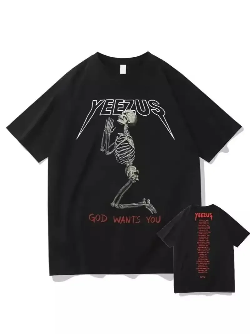 Znbbw Street Skull Money Printing Oversized Pattern T-Shirt Gothic Cotton T-Shirt Y2k Blouse Short Sleeves For Harajuku Couple - Image 18