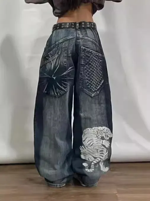 Znbbw Straight Jeans For Men Retro Hip-Hop Goth Street Clothing Harajuku Men's Casual Pants - Image 20