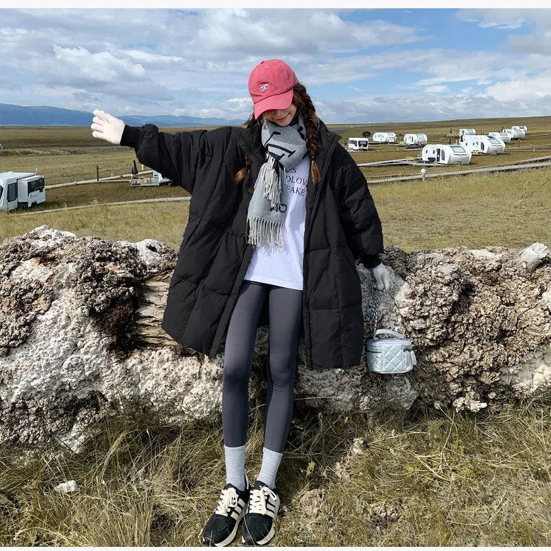 Jacket Coat Female Winter 2024 New Retro Versatile Long Plus Thick Cotton-Padded Clothes Loose Students Cotton Clothes - Image 6