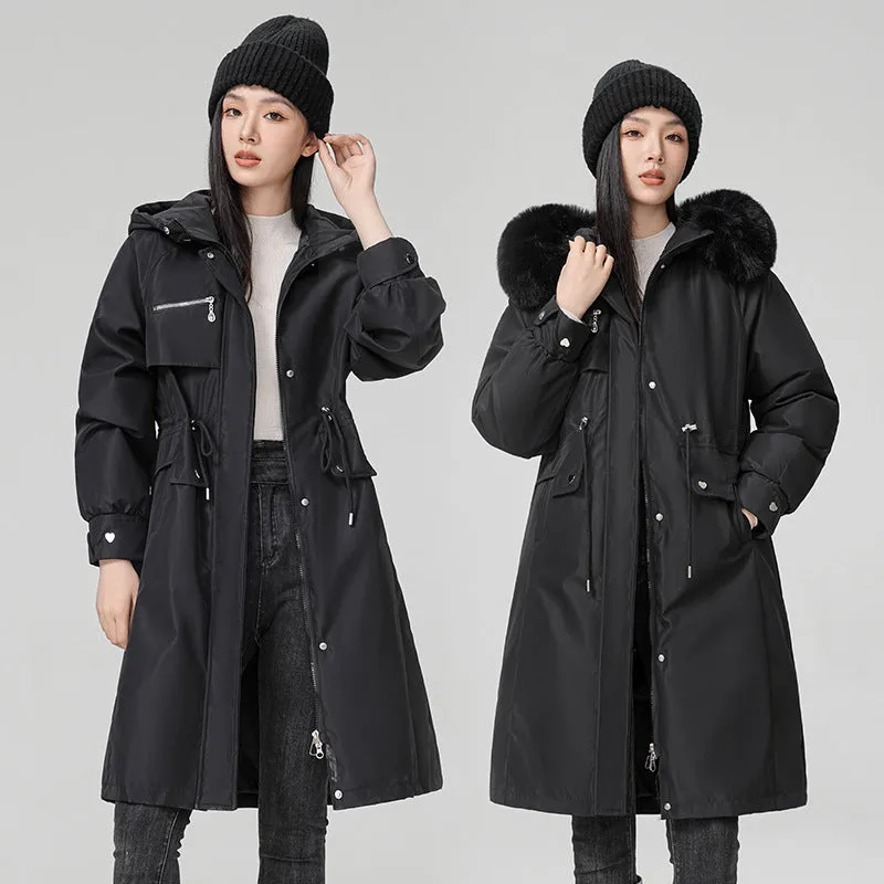 Inner Bile Pie To Overcome The Female 2024 New Winter Plus Velvet And Thick Warm Cotton-Padded Jacket Coat In The Long Cotton Clothes - Image 2