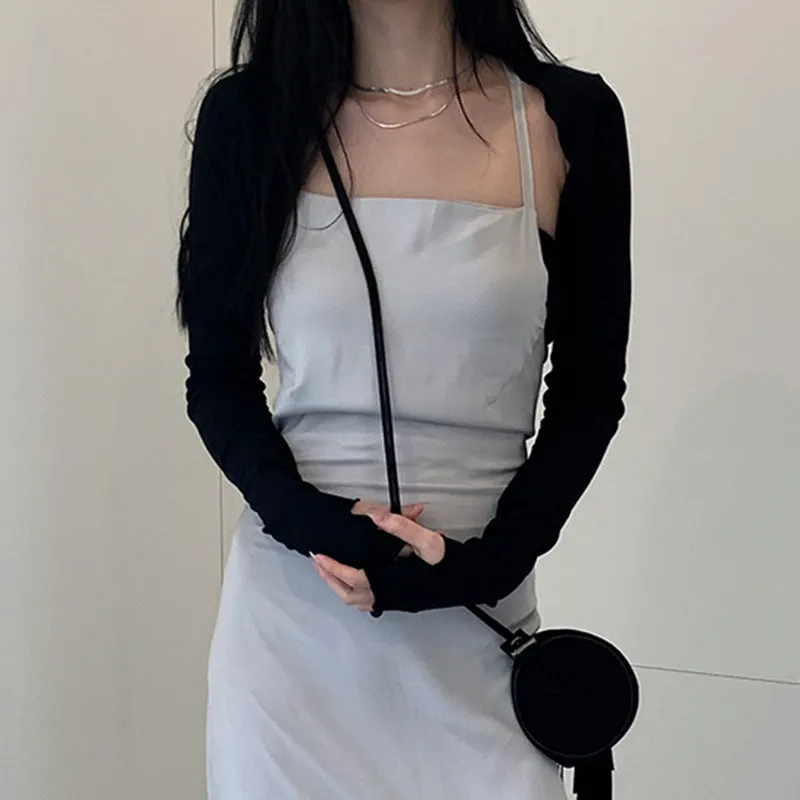 2025 New Summer Fashion Women's Wear Ultra-Short Solid Color Slim Long-Sleeved Sunscreen Jacket - Image 6