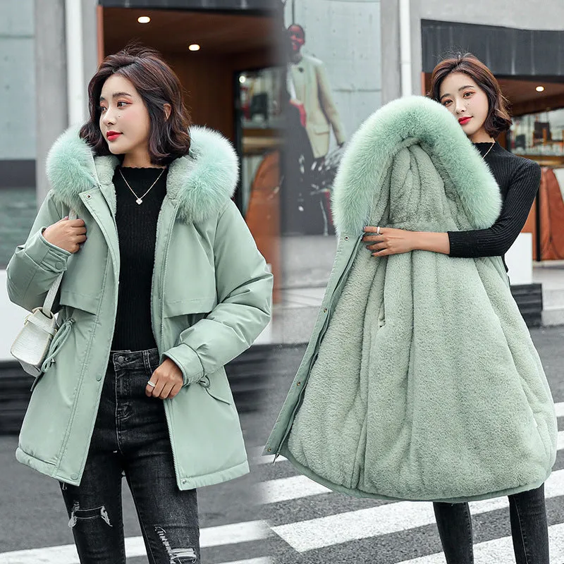 To Overcome The Female 2024 New Add Velvet Add Thick Cotton-Padded Jacket Winter Wear Korean Version Small Down Cotton-Padded Jacket Coat Season - Image 7