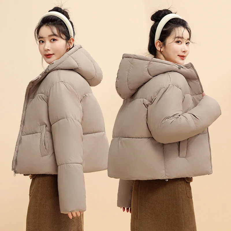 Bean Wind Hooded Down Cotton Clothes Female 2024 Autumn And Winter New Padded Clothes Small Bread Clothes Korean Version Short Coat - Image 5