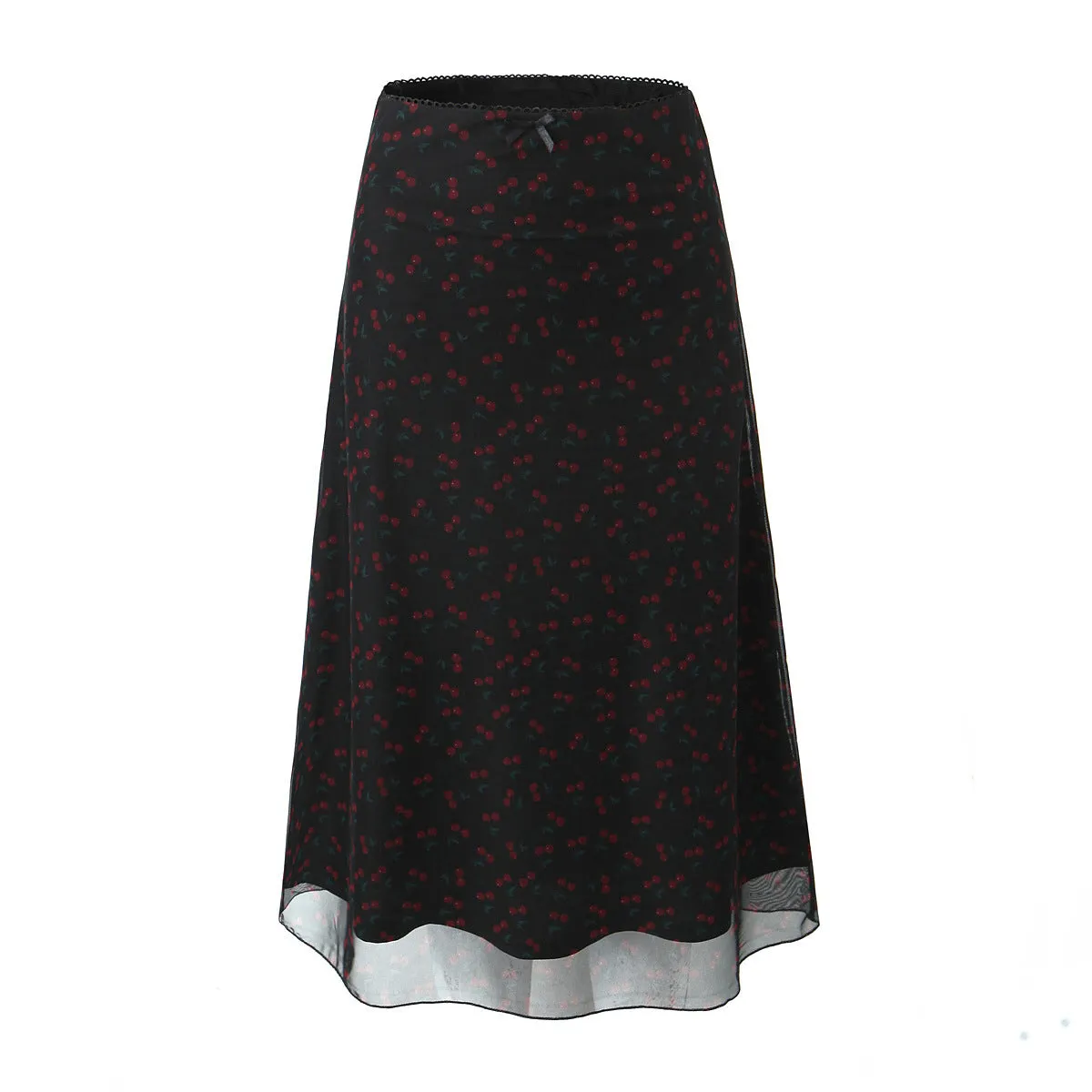 Znbbw And Winter New Lace Printing Net Fashion Full-Length Skirt - Image 6