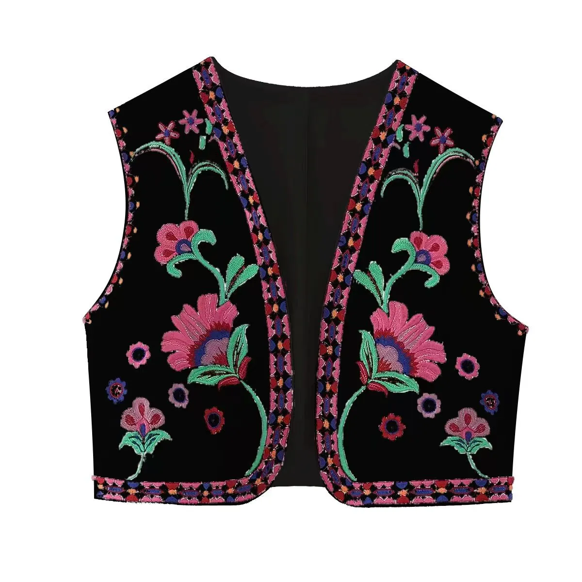 Znbbw New Embroidery Cardigan Fashion Vest 6895023 - Image 3