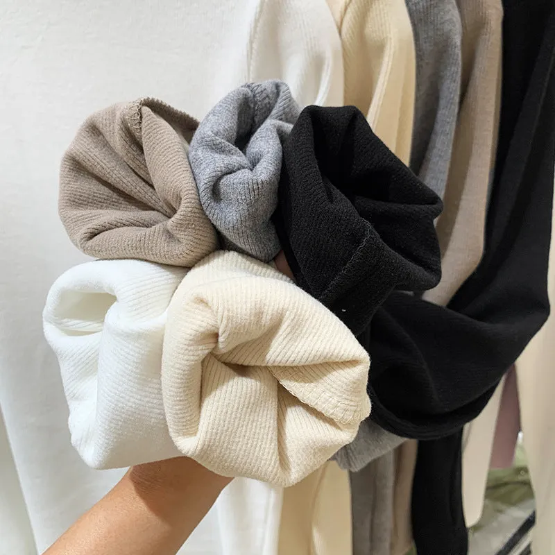 Znbbw Pat Small Standing Collar Bottomed Blouse Women's Autumn And Winter Thread Foreign Style New Elastic Soft Waxy Pro-Skin Grinding Coat - Image 9