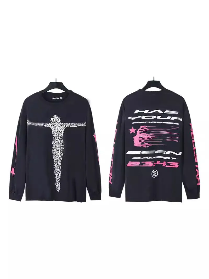 Znbbw Star Long-Sleeved T-Shirt Men's Ins Street Fashion T-Shirt Autumn And Winter Loose Casual Pure Cotton Bottom Shirt - Image 20