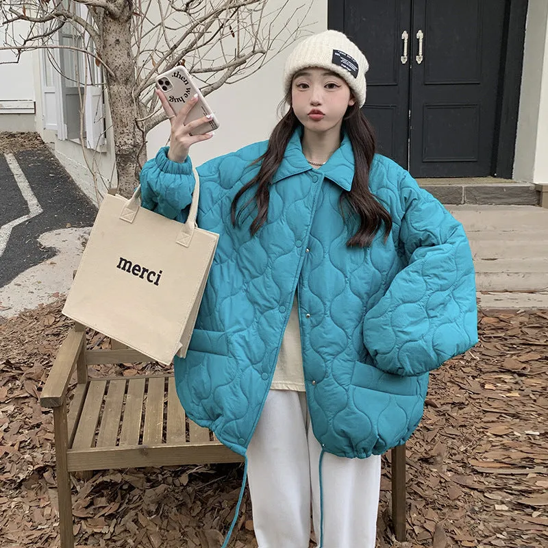 Case Lapel Liner Lamb Wool Cotton Coat Female Autumn And Winter Bread Clothes Warm Cotton-Padded Clothes Loose Casual Jacket - Image 6